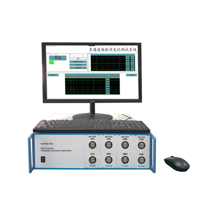 Monikanavainen polarisaation sammumissuhteen testijärjestelmä